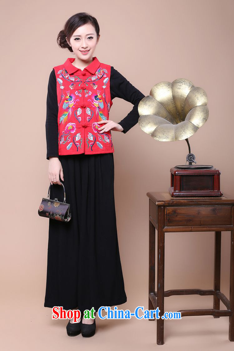 Forest narcissus fall 2014 new cotton jacquard, older women with Tang lapel embroidered sleeveless ethnic wind a FGR - A 327 black XXL pictures, price, brand platters! Elections are good character, the national distribution, so why buy now enjoy more preferential! Health