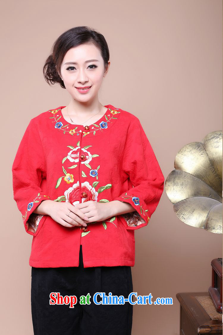 Forest narcissus fall 2014 the new loose the code cotton embroidered Chinese characteristics ethnic wind long-sleeved round neck T-shirt FGR - A of 211 red XXXL pictures, price, brand platters! Elections are good character, the national distribution, so why buy now enjoy more preferential! Health