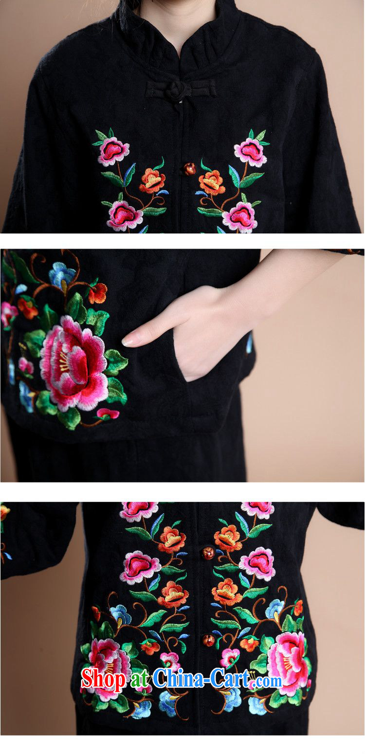 Forest narcissus fall 2014 new Peony cotton jacquard Tang is loose the code mother load characteristics ethnic wind jacket coat FGR - A 183 black XXXL pictures, price, brand platters! Elections are good character, the national distribution, so why buy now enjoy more preferential! Health