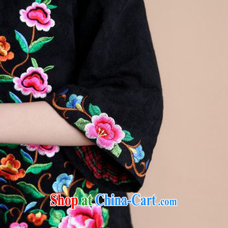 Forest narcissus fall 2014 new Peony cotton jacquard Tang is loose the code mother load characteristics ethnic wind jacket coat FGR - A 183 black XXXL, forest narcissus (SenLinShuiXian), online shopping