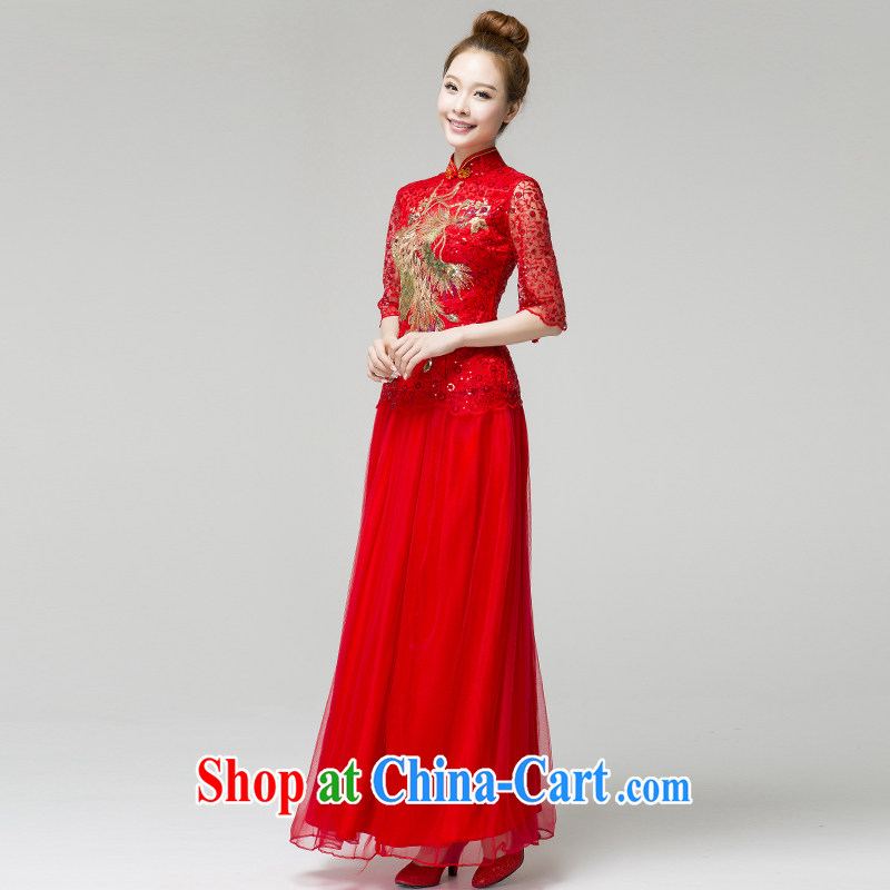 Paul and love Ms Audrey EU Yuet-mee, RobinIvy) toast clothing qipao,New 2015 cuff in marriages Q qipao 13,653 red XXL, Paul love, Ms Audrey EU, and shopping on the Internet