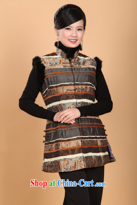 Jessup, autumn and winter, new elegant rabbit hair, for manually buckle long Chinese clothing Tang jackets Ma folder vest M 2293 - 2 brown XXXXL pictures, price, brand platters! Elections are good character, the national distribution, so why buy now enjoy more preferential! Health