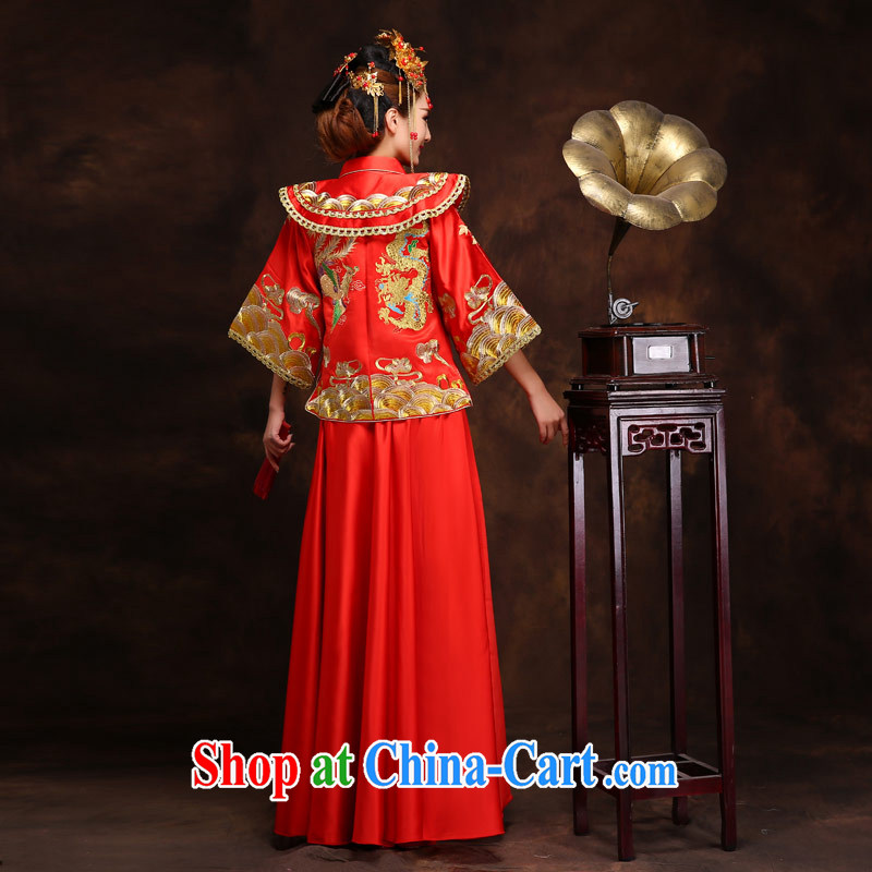 The Code love life manual embroidery Sau wo service dress Chinese traditional wedding dress uniform toast married clothing retro dresses Bong-crown + clothing XXL waist 2 feet 3, love life, and shopping on the Internet