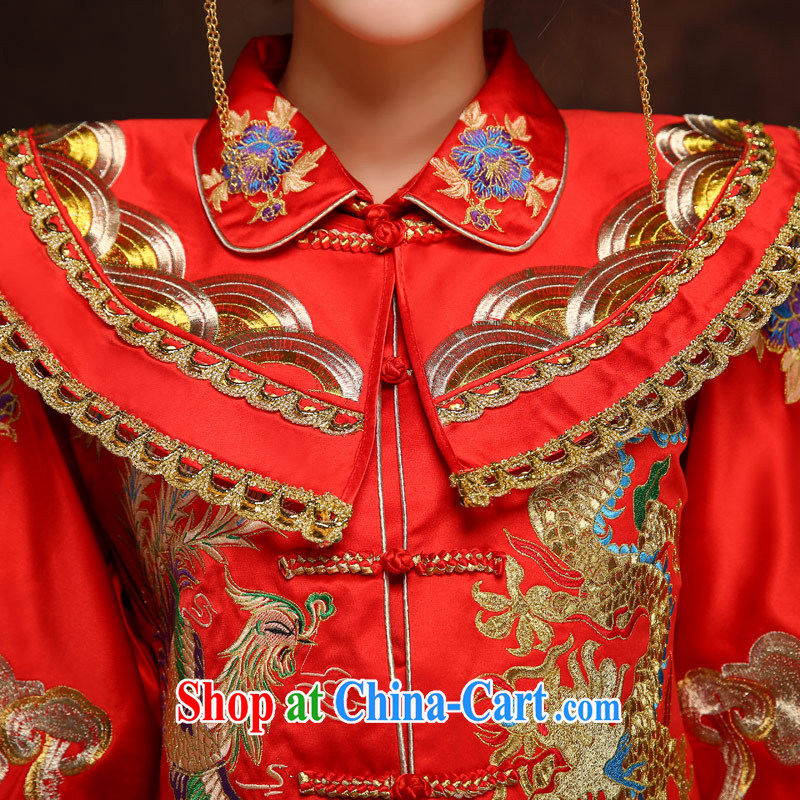 The Code love life manual embroidery Sau wo service dress Chinese traditional wedding dress uniform toast married clothing retro dresses Bong-crown + clothing XXL waist 2 feet 3, love life, and shopping on the Internet