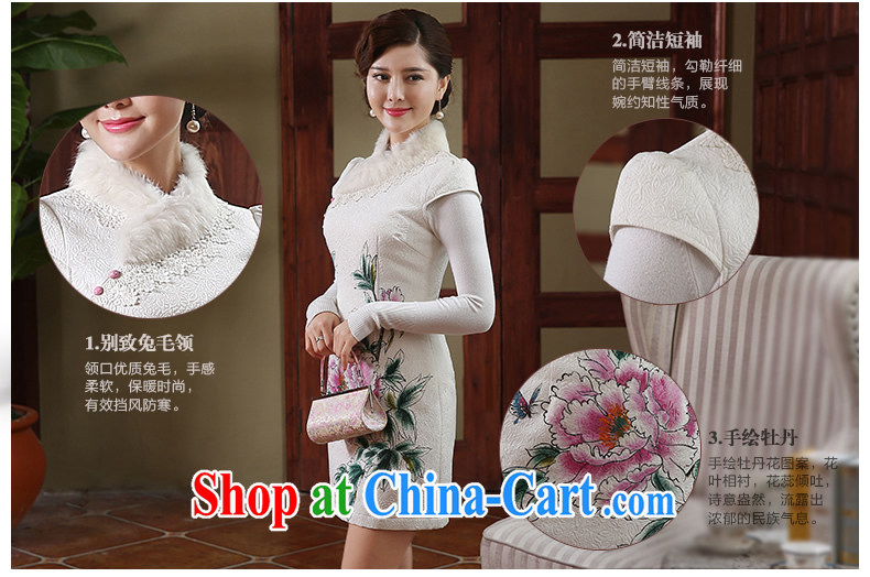 The CYD HO Kwun Tong' Butterfly in love winter clothes and hair tie-clip cotton robes 2014 autumn and winter improved stylish dresses QD 4915 white XL pictures, price, brand platters! Elections are good character, the national distribution, so why buy now enjoy more preferential! Health