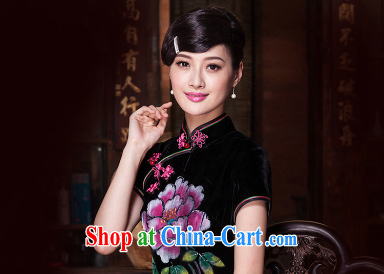 Yin Yue seal autumn new ethnic wind hand-painted silk cashmere long cheongsam dress improved flag Ms. elegant robe skirt picture color XXL pictures, price, brand platters! Elections are good character, the national distribution, so why buy now enjoy more preferential! Health