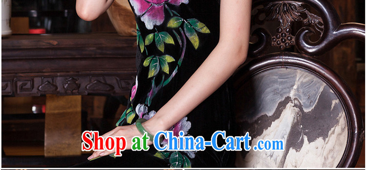Yin Yue seal autumn new ethnic wind hand-painted silk cashmere long cheongsam dress improved flag Ms. elegant robe skirt picture color XXL pictures, price, brand platters! Elections are good character, the national distribution, so why buy now enjoy more preferential! Health