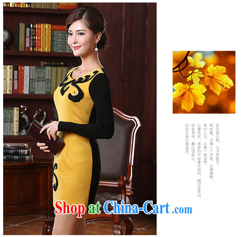 The CYD HO Kwun Tong' autumn and a stunning Winter clothing retro improved dresses 2015 new, so gross female cheongsam dress FW 4901 yellow S pictures, price, brand platters! Elections are good character, the national distribution, so why buy now enjoy more preferential! Health