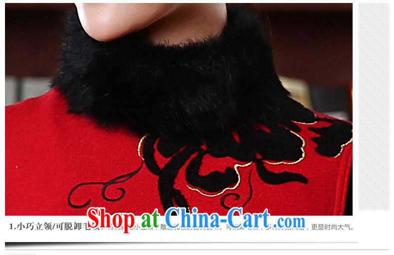 The CYD HO Kwun Tong' Xiangyun flower bridal hair dresses? 2015 winter new retro hair collar dresses FW 4920 red XXL pictures, price, brand platters! Elections are good character, the national distribution, so why buy now enjoy more preferential! Health