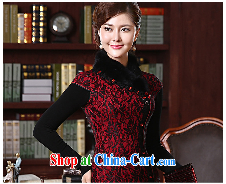 The CYD HO Kwun Tong' Night Hong Kong Red Cross winter fitted with cotton robes retro improved 2015 gross new collar dresses QD 4904 and black and red XXL pictures, price, brand platters! Elections are good character, the national distribution, so why buy now enjoy more preferential! Health