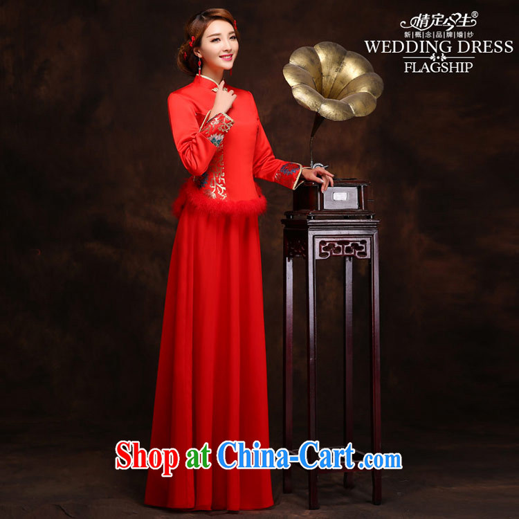 Love Of The bride's life the cheongsam dress wedding dress dress long red retro fashion fall and winter red XXL pictures, price, brand platters! Elections are good character, the national distribution, so why buy now enjoy more preferential! Health