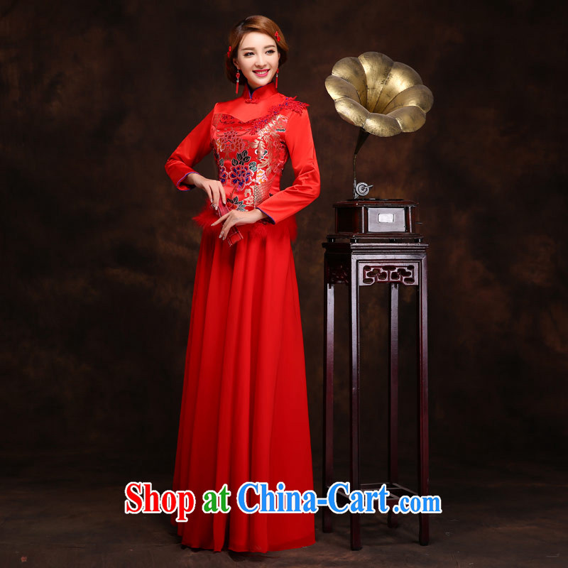 Love On The temporal bridal dresses wedding dresses Girls fall and winter embroidered red long improved bows. Tang replacing the door female decoration, graphics thin red XXL waist 2 feet 3, love life, and shopping on the Internet