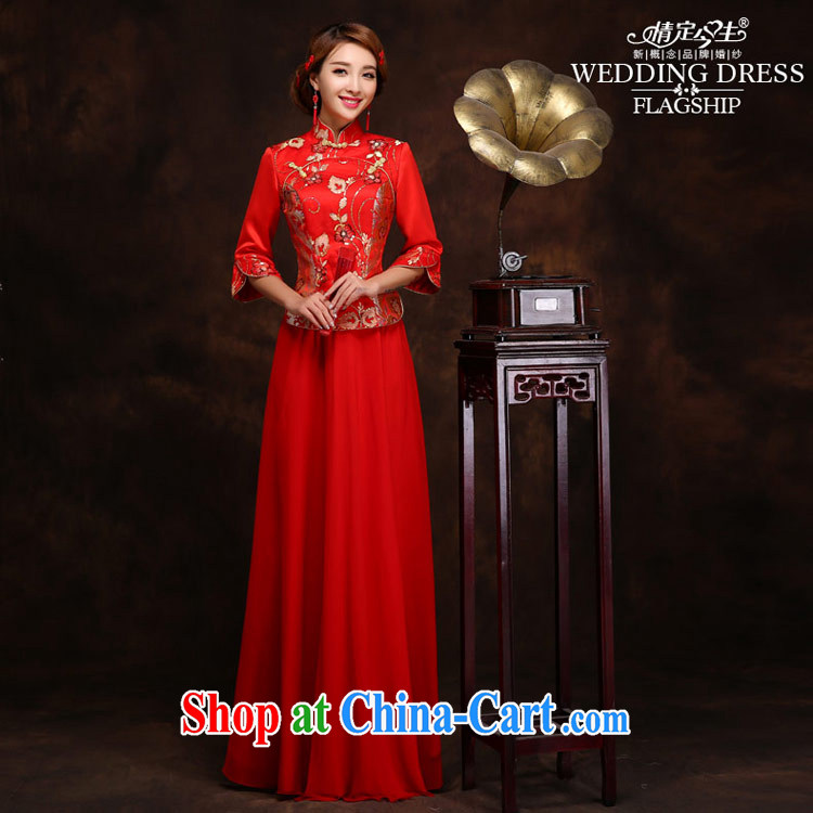 Love Life spring and summer Chinese qipao Long Red Beauty embroidered bride's wedding toast serving the door female Red XXXL pictures, price, brand platters! Elections are good character, the national distribution, so why buy now enjoy more preferential! Health