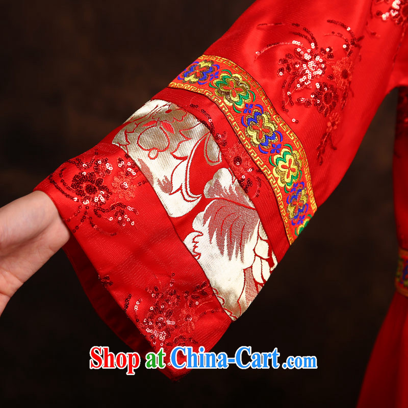 Love Life Chinese qipao pregnant bride toast clothing wedding dress female Red back door Tang Women's clothes, long-serving Wo Fung Crown + Sau Wo service XXL waist 2 feet 3, love life, and shopping on the Internet