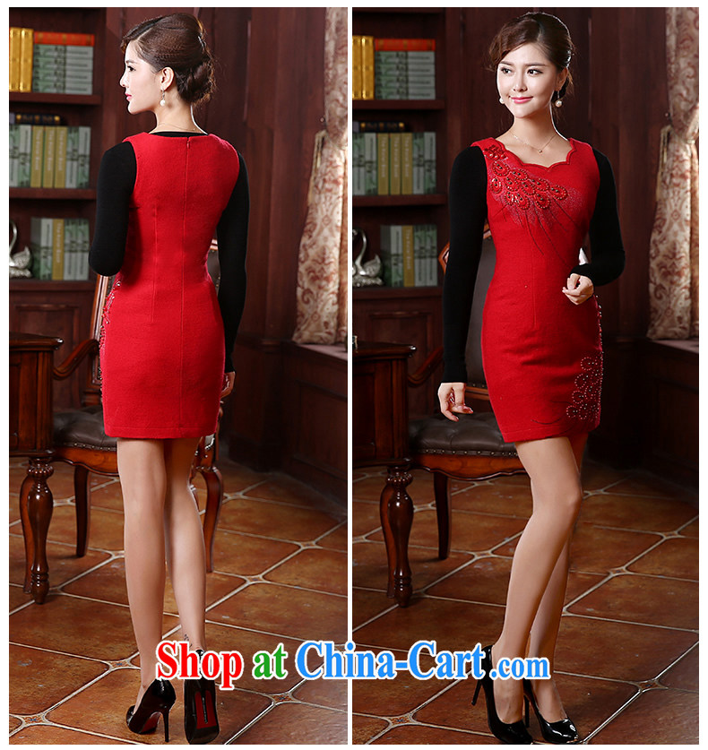 The CYD HO Kwun Tong' Fung Cheung 2015 autumn and winter clothing bridal dresses retro style wool? dresses FW 4919 red XXL pictures, price, brand platters! Elections are good character, the national distribution, so why buy now enjoy more preferential! Health
