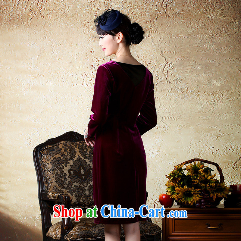 proverbial hero once and for all, covering China, the cuff velvet dress autumn new Ethnic Wind skirts retro art van drapery 2 XL, fatally jealous once and for all, and shopping on the Internet
