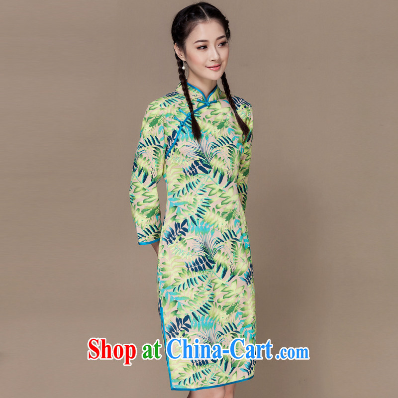 Yin Yue seal 2015 autumn cotton the cheongsam elegant 7 cuff of Korea, antique dresses dresses picture color XL seal, Yin Yue, shopping on the Internet