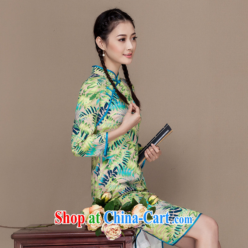 Yin Yue seal 2015 autumn cotton the cheongsam elegant 7 cuff of Korea, antique dresses dresses picture color XL seal, Yin Yue, shopping on the Internet
