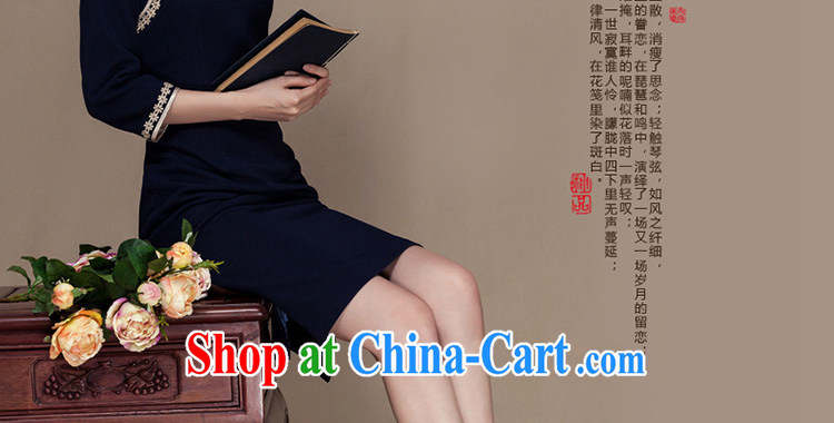 Yin Yue seal autumn 2015 new republic of elegant antique dresses women improved daily 7 in the cuff cheongsam dress beige L pictures, price, brand platters! Elections are good character, the national distribution, so why buy now enjoy more preferential! Health