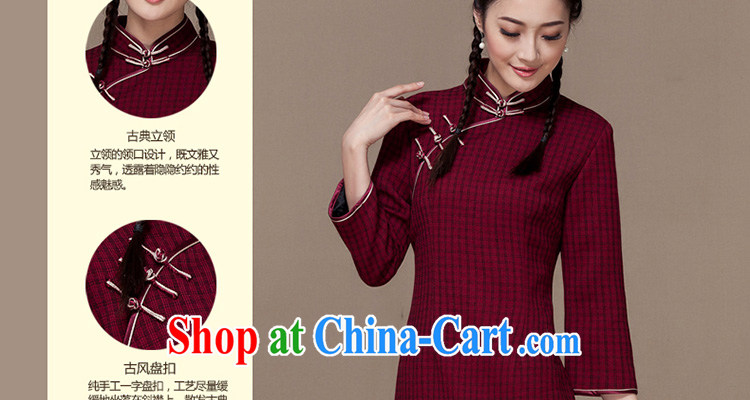 Yin Yue seal autumn 2015 new national dresses retro style tartan daily improved short cheongsam dress green XXL pictures, price, brand platters! Elections are good character, the national distribution, so why buy now enjoy more preferential! Health