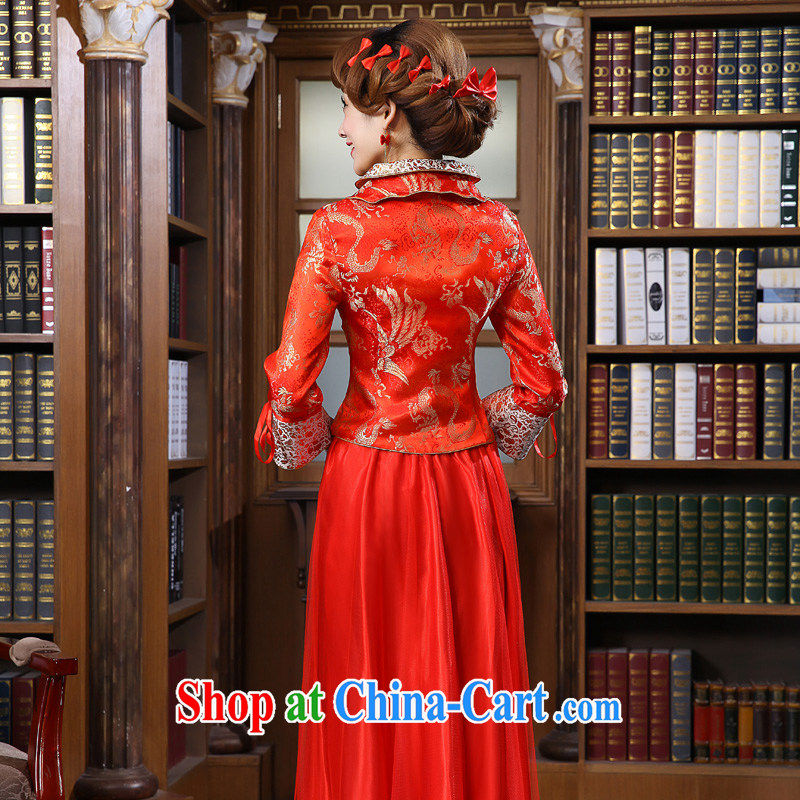 A good service is 2015 new spring and summer red Chinese bride Xiao Fengxian wedding dresses long dresses, bows and winter clothing, long dress XL, good service, and, shopping on the Internet