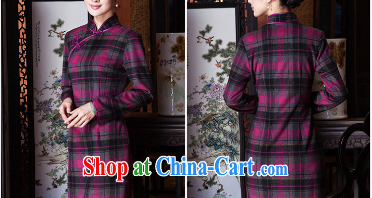 Yin Yue seal 2015 autumn and winter New Name Yuan cheongsam daily improved wool does Ms. antique dresses thick purple skirt tartan XXL pictures, price, brand platters! Elections are good character, the national distribution, so why buy now enjoy more preferential! Health