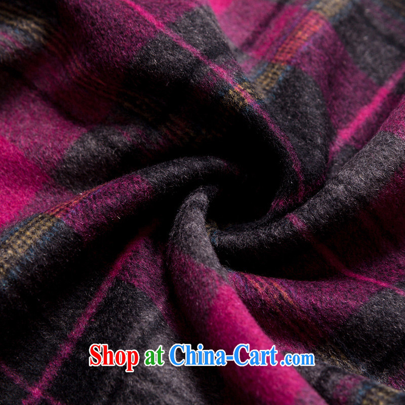 Royal Seal Yin Yue 2015 autumn and winter New Name Yuan cheongsam daily improved wool that Ms. antique dresses thick purple skirt tartan XXL seal, Yin Yue, shopping on the Internet