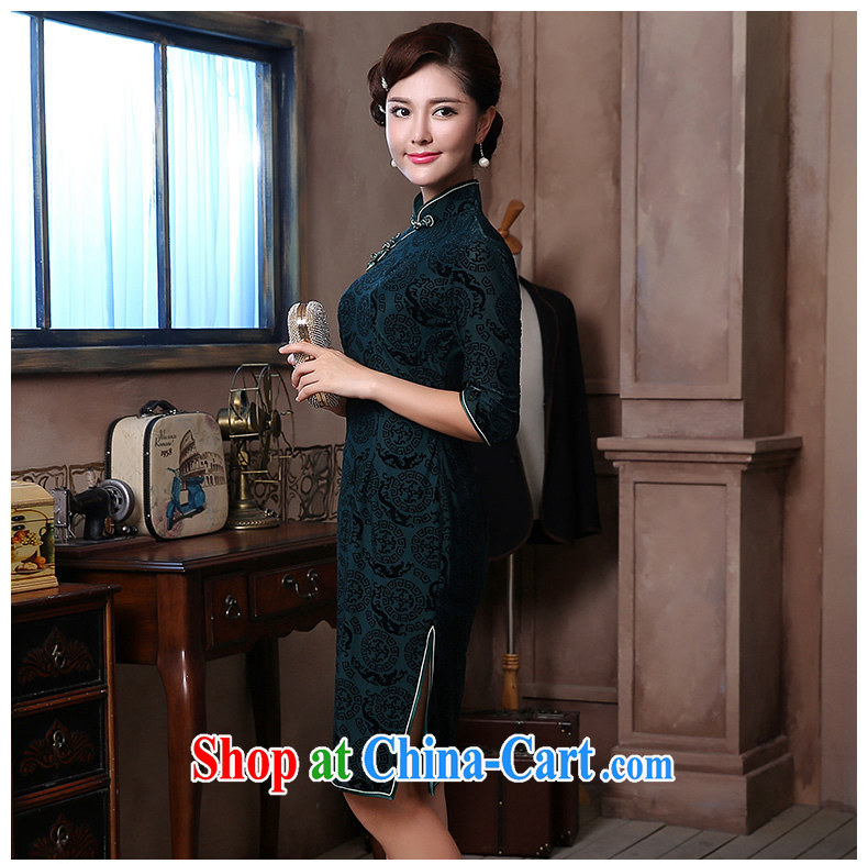 The CYD HO Kwun Tong' Pi-yan spring cuff in dresses 2014 new retro, long, mother dress skirt QZ 4812 dark XXXL pictures, price, brand platters! Elections are good character, the national distribution, so why buy now enjoy more preferential! Health