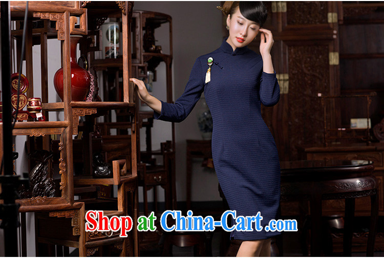 Bird lovers of poetry, 2015 spring new cheongsam dress birds of land improvement and stylish 9 cuff retro elegant qipao Tibetan cyan XXXL pictures, price, brand platters! Elections are good character, the national distribution, so why buy now enjoy more preferential! Health