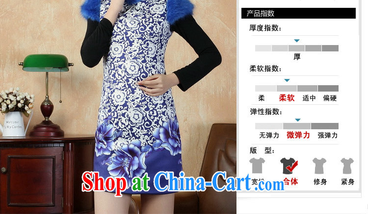spend the winter, Tang Women's clothes winter outfit improved, for Chinese short dresses that gross cotton robes national costumes Blue on white 2 XL pictures, price, brand platters! Elections are good character, the national distribution, so why buy now enjoy more preferential! Health