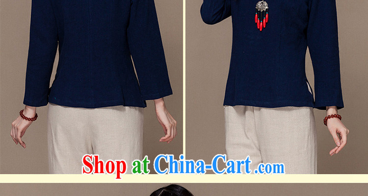 Autumn 2015 new units the commission long-sleeved Tang with the snap-han-linen Chinese literature and art nouveau cheongsam shirt blue XXL pictures, price, brand platters! Elections are good character, the national distribution, so why buy now enjoy more preferential! Health