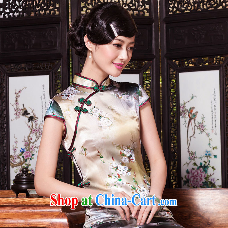Yin Yue seal autumn 2015 New Long, heavy Silk Cheongsam dress Korea antique dresses picture color XXL seal, Yin Yue, shopping on the Internet
