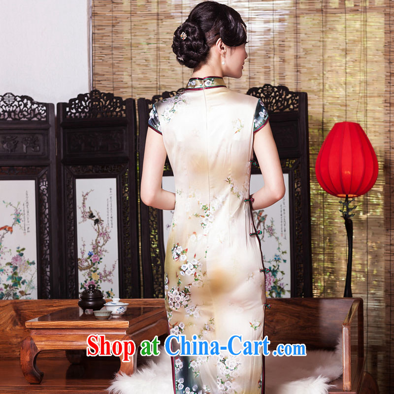 Yin Yue seal autumn 2015 New Long, heavy Silk Cheongsam dress Korea antique dresses picture color XXL seal, Yin Yue, shopping on the Internet