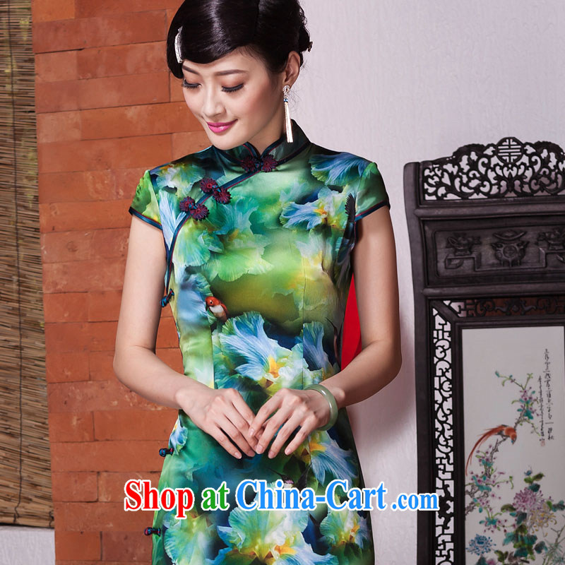 Yin Yue seal autumn 2015 New Silk long cheongsam Annual Meeting banquet, Ms. Shen cheongsam stylish improved picture color XL