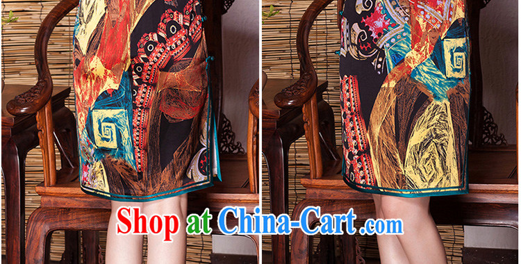 Yin Yue seal autumn 2015 new abstract stamp heavy Silk Cheongsam stylish banquet improved, short cheongsam picture color XXL pictures, price, brand platters! Elections are good character, the national distribution, so why buy now enjoy more preferential! Health