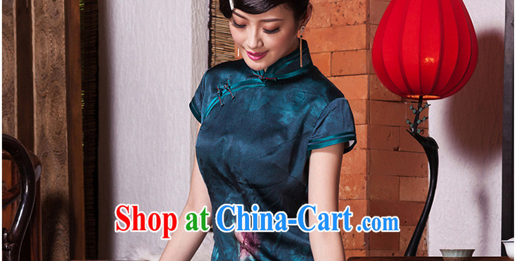Yin Yue seal autumn 2015 new heavy silk Silk Cheongsam improved retro flowers daily, qipao dress picture color XL pictures, price, brand platters! Elections are good character, the national distribution, so why buy now enjoy more preferential! Health