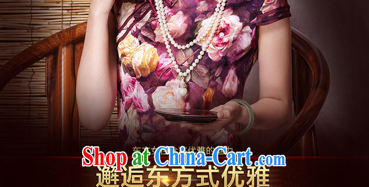 Yin Yue seal 2015 autumn, roses heavy Silk Cheongsam dress improved cultivating retro sauna silk dress cheongsam picture color XXL pictures, price, brand platters! Elections are good character, the national distribution, so why buy now enjoy more preferential! Health