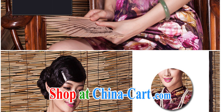 Yin Yue seal 2015 autumn, roses heavy Silk Cheongsam dress improved cultivating retro sauna silk dress cheongsam picture color XXL pictures, price, brand platters! Elections are good character, the national distribution, so why buy now enjoy more preferential! Health