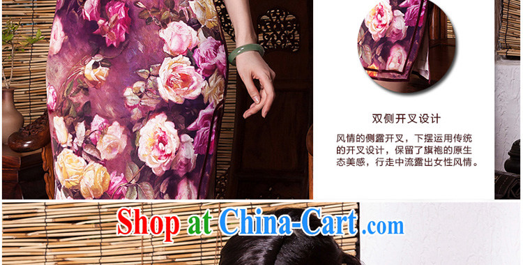 Yin Yue seal 2015 autumn, roses heavy Silk Cheongsam dress improved cultivating retro sauna silk dress cheongsam picture color XXL pictures, price, brand platters! Elections are good character, the national distribution, so why buy now enjoy more preferential! Health