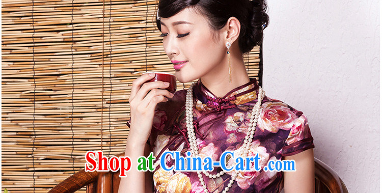 Yin Yue seal 2015 autumn, roses heavy Silk Cheongsam dress improved cultivating retro sauna silk dress cheongsam picture color XXL pictures, price, brand platters! Elections are good character, the national distribution, so why buy now enjoy more preferential! Health