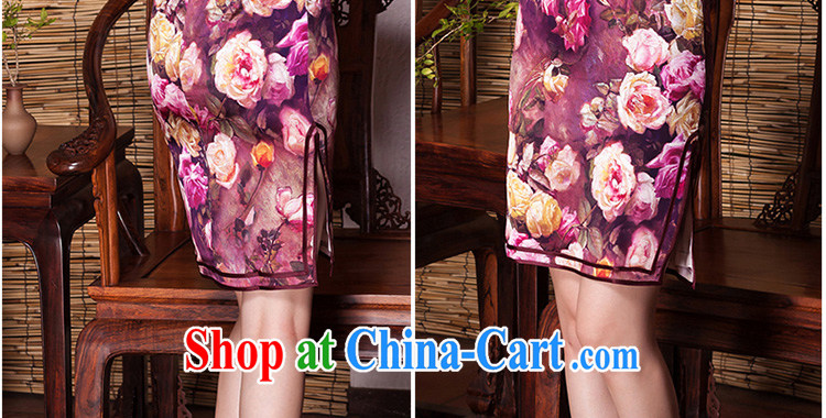 Yin Yue seal 2015 autumn, roses heavy Silk Cheongsam dress improved cultivating retro sauna silk dress cheongsam picture color XXL pictures, price, brand platters! Elections are good character, the national distribution, so why buy now enjoy more preferential! Health