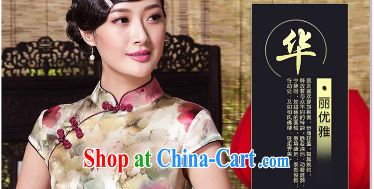 Yin Yue seal 2015 summer and autumn New Silk Cheongsam daily short-sleeved Ethnic Wind cheongsam dress Stylish retro improved picture color S pictures, price, brand platters! Elections are good character, the national distribution, so why buy now enjoy more preferential! Health