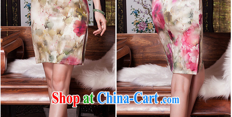 Yin Yue seal 2015 summer and autumn New Silk Cheongsam daily short-sleeved Ethnic Wind cheongsam dress Stylish retro improved picture color S pictures, price, brand platters! Elections are good character, the national distribution, so why buy now enjoy more preferential! Health