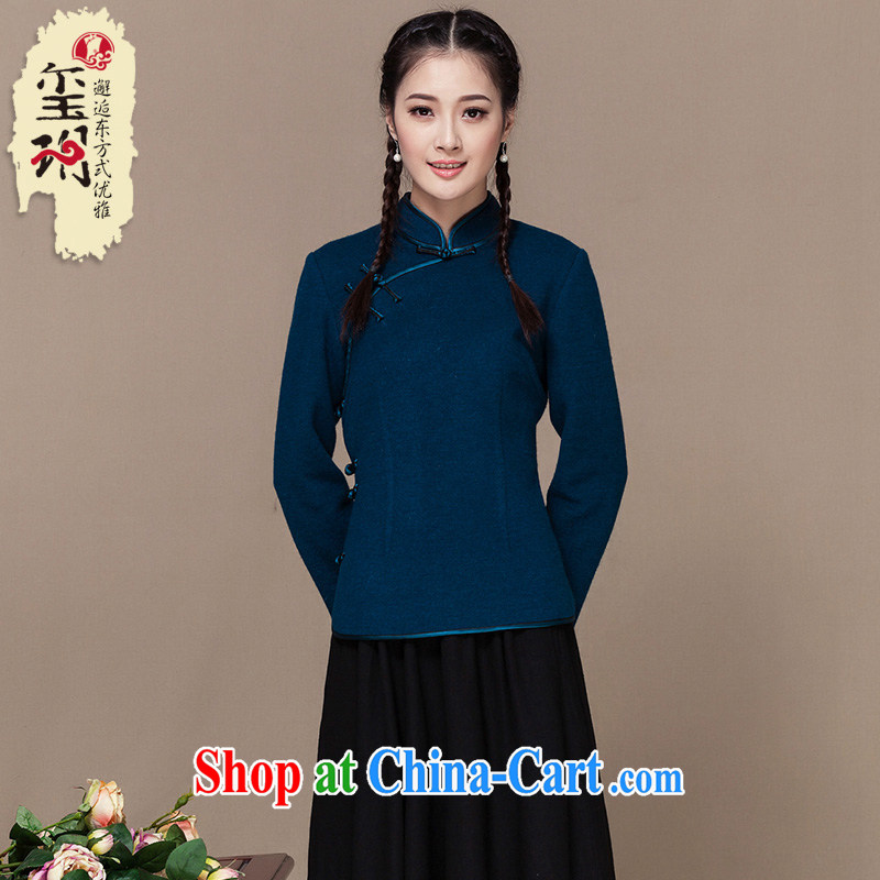 Yin Yue seal 2014 autumn and winter, new outfit of T-shirt, wool is improved long-sleeved Chinese Chinese female Han-deep red XL seal, Yin Yue, shopping on the Internet