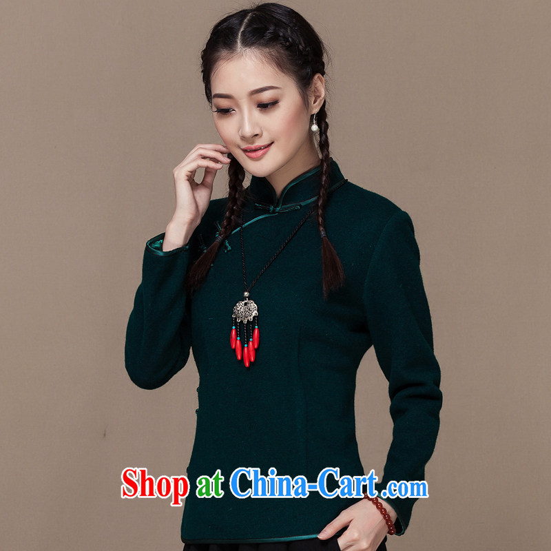 Yin Yue seal 2014 autumn and winter, new outfit of T-shirt, wool is improved long-sleeved Chinese Chinese female Han-deep red XL seal, Yin Yue, shopping on the Internet