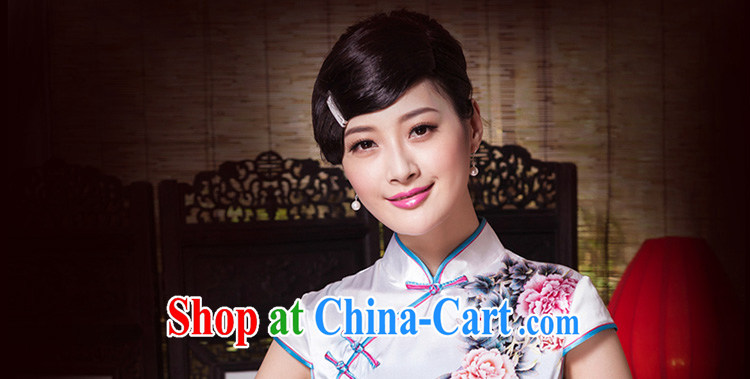 Yin Yue NARS summer 2015 new, improved cheongsam stylish summer genuine heavy silk standard retro short cheongsam dress picture color XXL pictures, price, brand platters! Elections are good character, the national distribution, so why buy now enjoy more preferential! Health