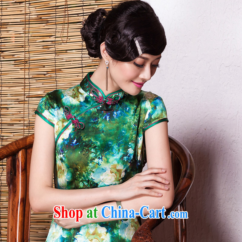 The seal as soon as possible confirming shade heavy Silk Cheongsam luxury sauna Silk Cheongsam dress improved fashion, dress picture color XXL seal, Yin Yue, shopping on the Internet