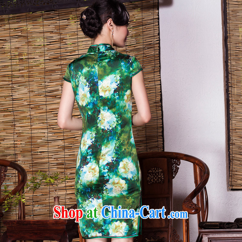 The seal as soon as possible confirming shade heavy Silk Cheongsam luxury sauna Silk Cheongsam dress improved fashion, dress picture color XXL seal, Yin Yue, shopping on the Internet