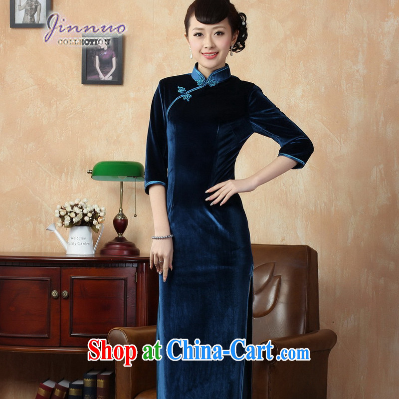 kam world the Hyatt women's clothing new Pure color-stretch the wool improved cheongsam 7 cuff-tie lady sweet temperament, for cultivating graphics thin double-yi, Cheong Wa Dae 0001 3XL, Kam-world, Yue, and shopping on the Internet