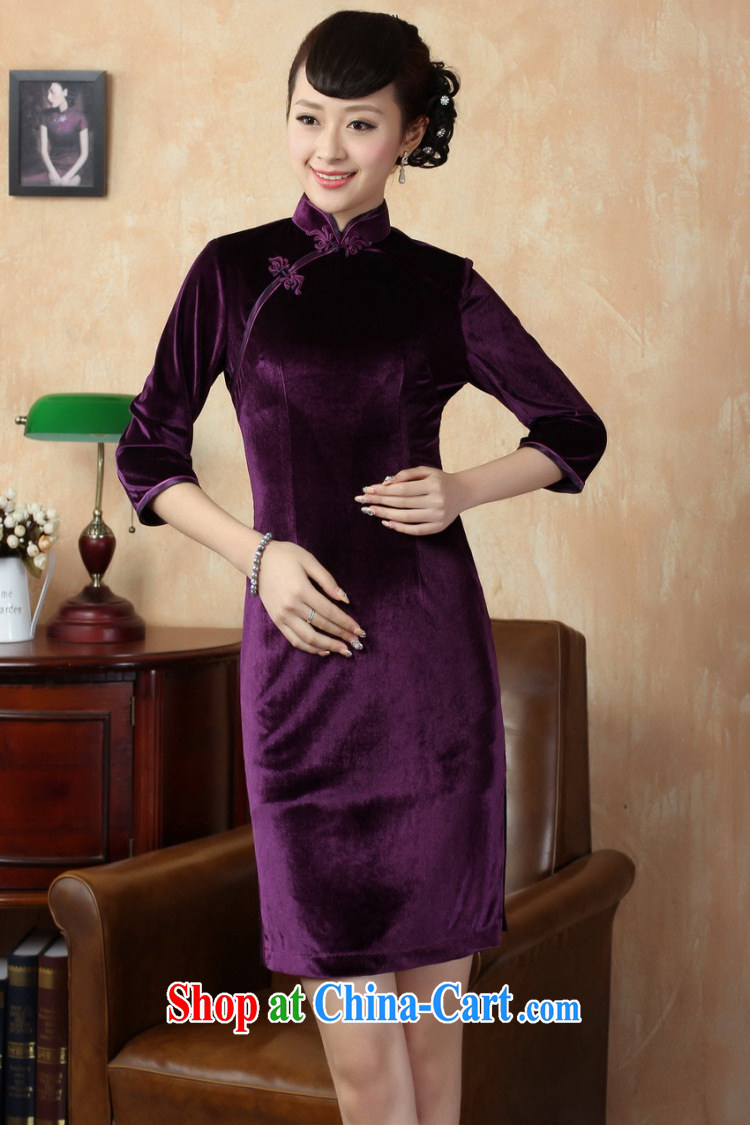 Jessup, autumn and winter, new retro style, for manually-tie plain velour cheongsam dress TD 0005 #wine red XXXL pictures, price, brand platters! Elections are good character, the national distribution, so why buy now enjoy more preferential! Health